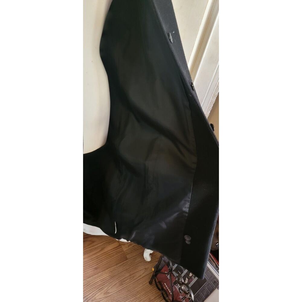 Vintage Murano Wool blend  Long Coat Women's Size 12 Black Button - Picture 8 of 15